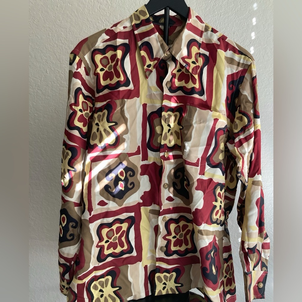 Vintage Christian Dior Maas Brothers Floral Pattern Shirt - Large